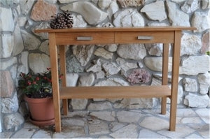 Anderson Teak Rectangular Serving Table with 2 Drawers and 1 Shelf