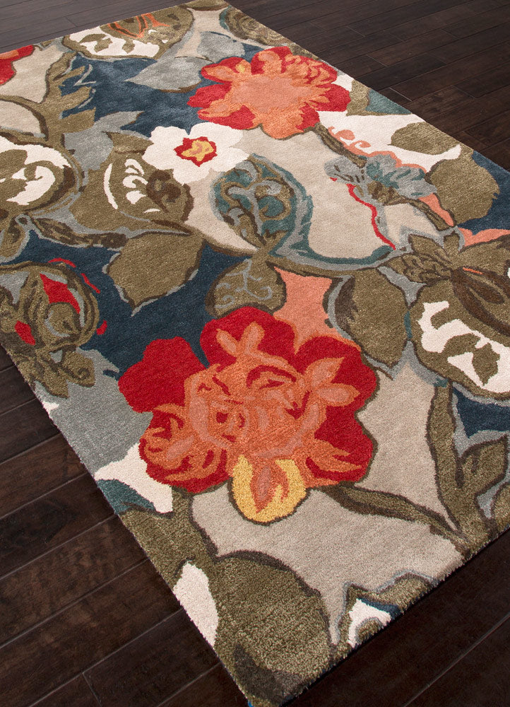 Jaipur Blue Petal Pusher Hand-Tufted Indigo Rug