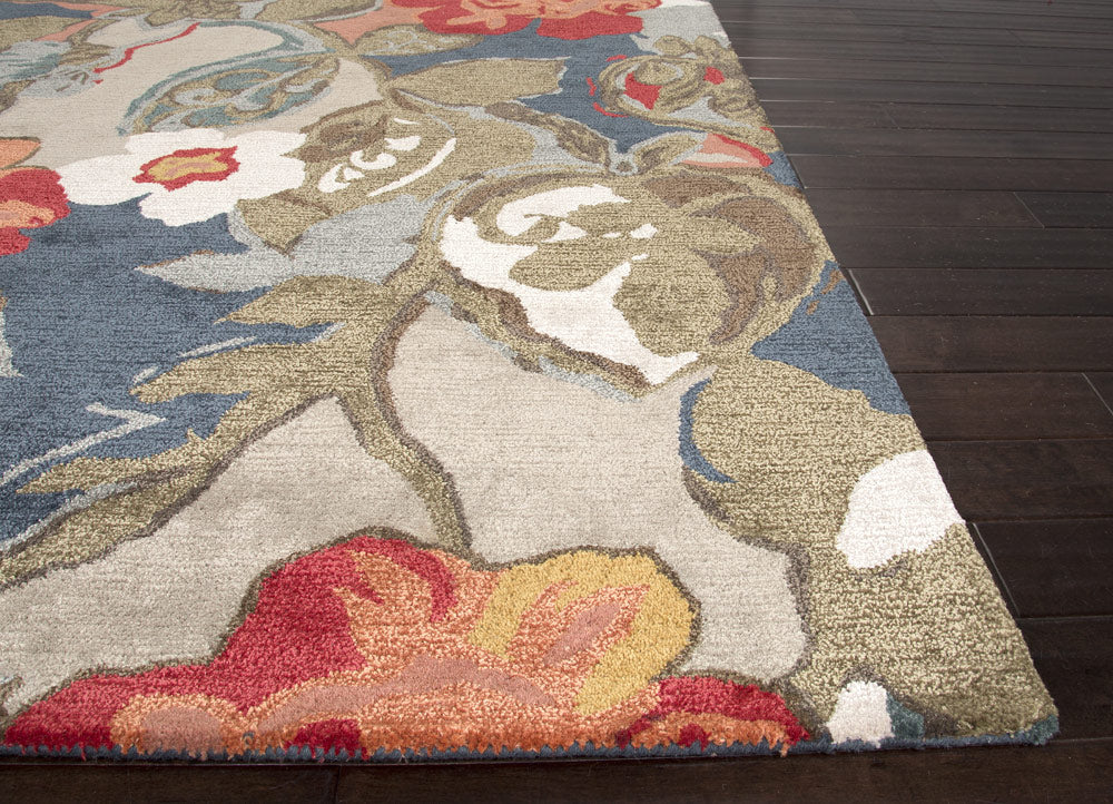 Jaipur Blue Petal Pusher Hand-Tufted Indigo Rug
