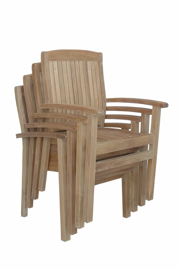 Anderson Teak Sahara Stackable Dining Armchair - Set of 4