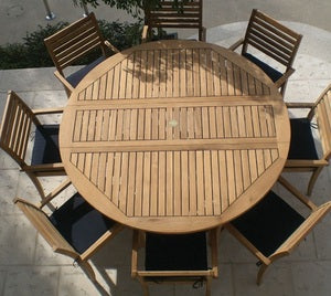 Royal Teak 6' Drop Leaf Table - Round