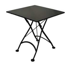 Furniture Designhouse French Cafe Bistro 32" Folding Table -Powder Coated Steel Frame and Top