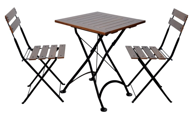 Furniture Designhouse French Cafe Bistro 32" x 72" Rectangular Folding Table - Powder Coated Steel frame and top