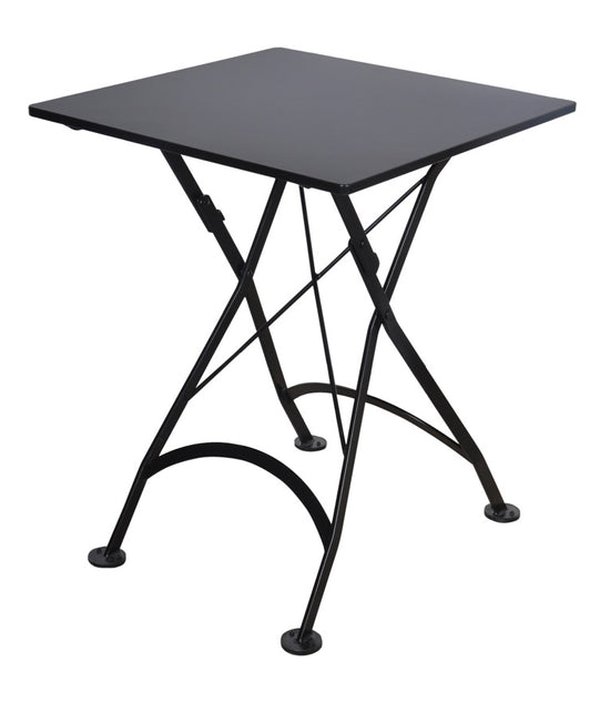 Furniture Designhouse French Cafe Bistro 24' Square Folding Table - Powder Coated Steel Top and Legs - Black and Green and Red
