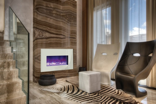 Amantii Insert 30" Electric Fireplace-40" x 26" Black or White Glass Surround