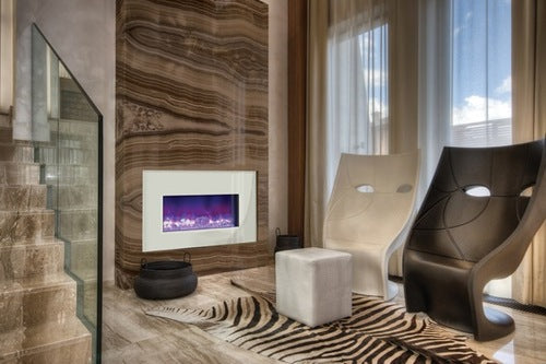 Amantii Insert 30" Electric Fireplace-40" x 26" Black or White Glass Surround
