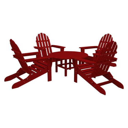 Poly-Wood Classic Adirondack 5 Piece Conversation Group