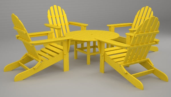 Poly-Wood Classic Adirondack 5-Pc. Conversation Group in Lemon