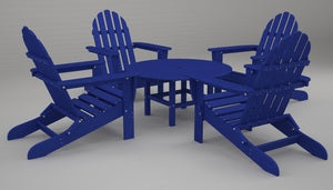 Poly-Wood Classic Adirondack 5-Pc. Conversation Group in Pacific Blue