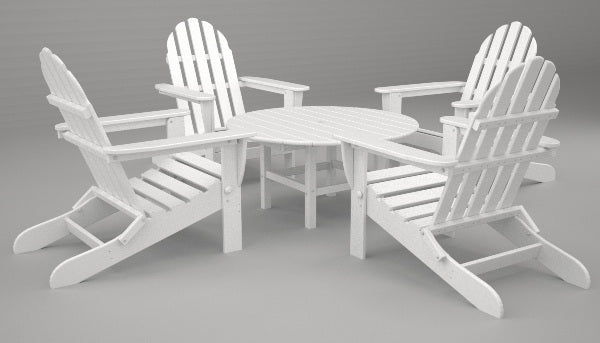 Poly-Wood Classic Adirondack 5-Pc. Conversation Group in White
