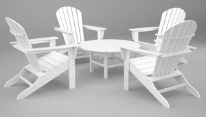 Poly-Wood South Beach Adirondack 5-Pc. Conversation Group in White