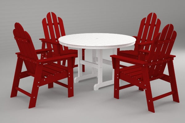 Poly-Wood Long Island 5-Pc. Dining Set in Sunset Red