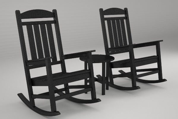 Poly-Wood Presidential 3-Pc. Rocker Set in Black