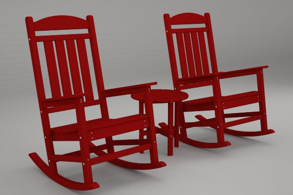 Poly-Wood Presidential 3-Pc. Rocker Set in Sunset Red