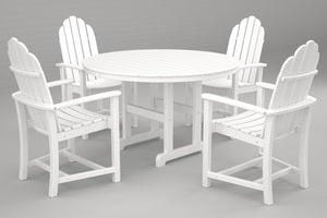POLYWOOD¨ Adirondack Dining 5-Pc. Set in White
