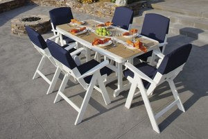 POLYWOOD¨ Nautical 7-Piece Dining Set with Slipcushions