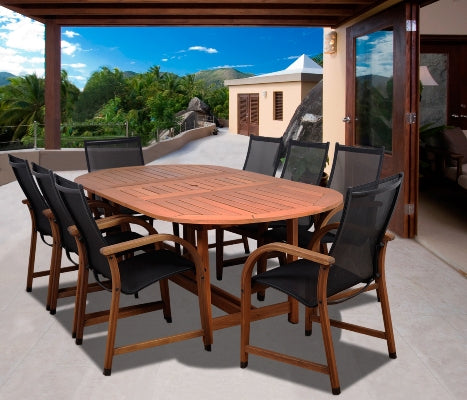 International Home Miami Amazonia Bahamas 9 Pc Eucalyptus Oval Dining Set