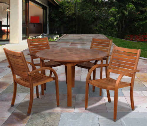 International Home Miami Amazonia Arizona 5 pc Eucalyptus Round Dining Set