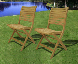 International Home Miami Amazonia Teak Dublin Teak Folding Chairs