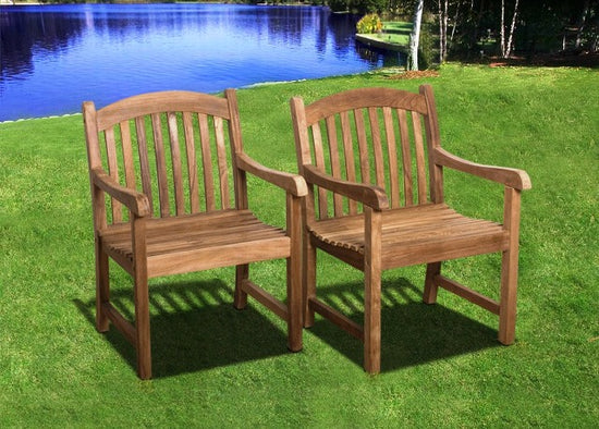 International Home Miami Amazonia Teak Newcastle Teak Armchairs