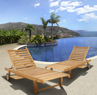 International Home Miami Amazonia Teak Cairo 2 pc Teak Loungers