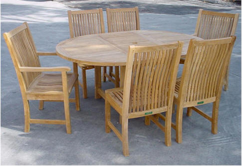 Anderson Teak Chicago 7-Piece Oval Extension Dining Set