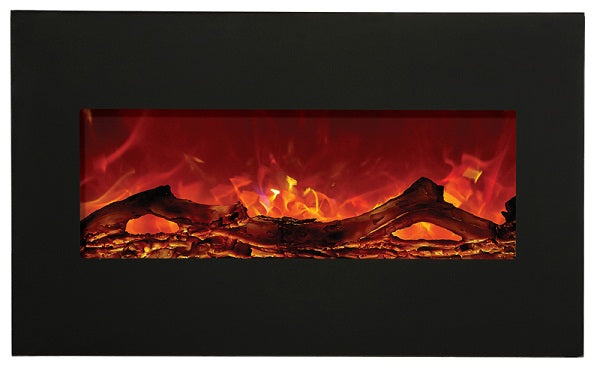 Amantii Top Heat 28" Electric Fireplace-34" x 21" Black Glass Surround