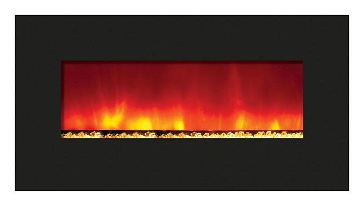 Amantii Enhanced 34" Electric Fireplace-44" x 23" Black Glass Surround