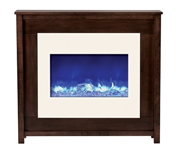 Amantii Zero Clearance 30" Electric Fireplace-32" x 26" Black Glass Surround