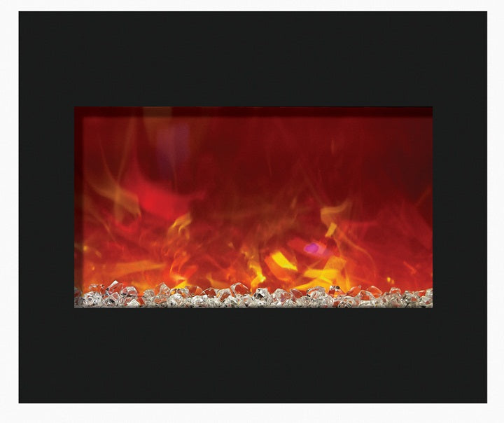 Amantii Zero Clearance 30" Electric Fireplace-32" x 26" Black Glass Surround