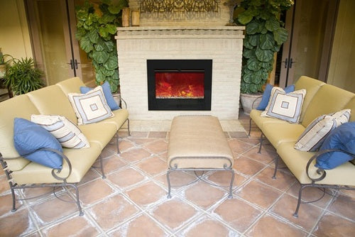 Amantii Electric Fireplace 30" Zero Clearance FLUSHMT Unit-32" x 26" Black Glass Surround