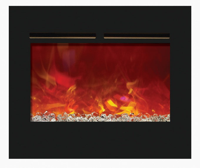 Amantii Electric Fireplace 30" Zero Clearance FLUSHMT Unit-32" x 26" Black Glass Surround