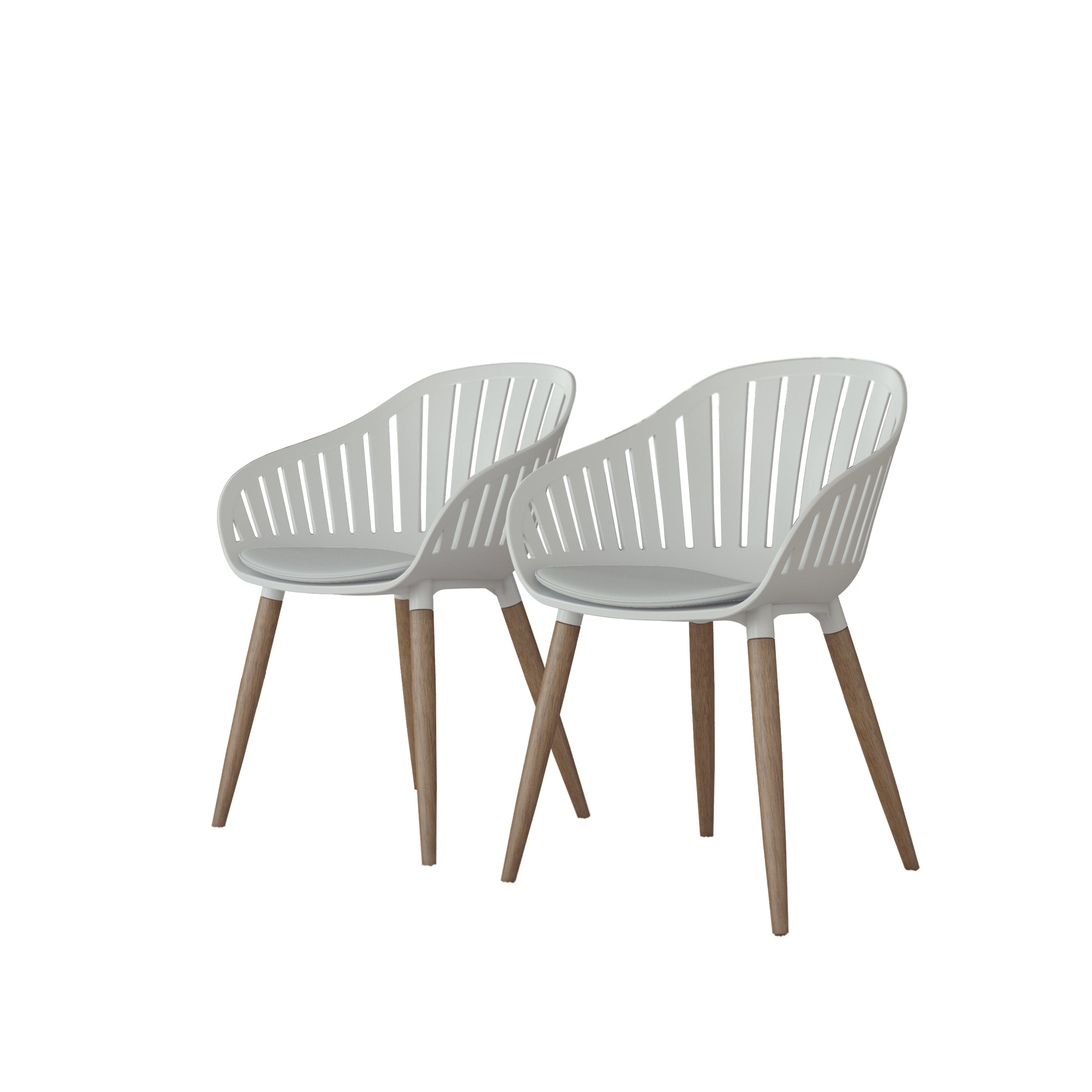 International Home Miami Amazonia 2-Piece Chairs Set | Eucalyptus Wood | Ideal for Indoors