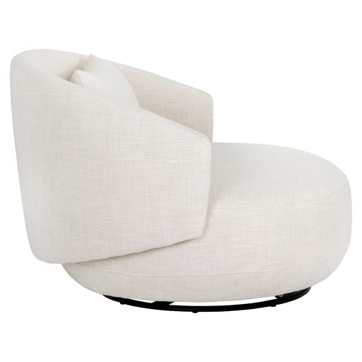 Sunpan Walsh Swivel Lounge Chair in Effie Linen