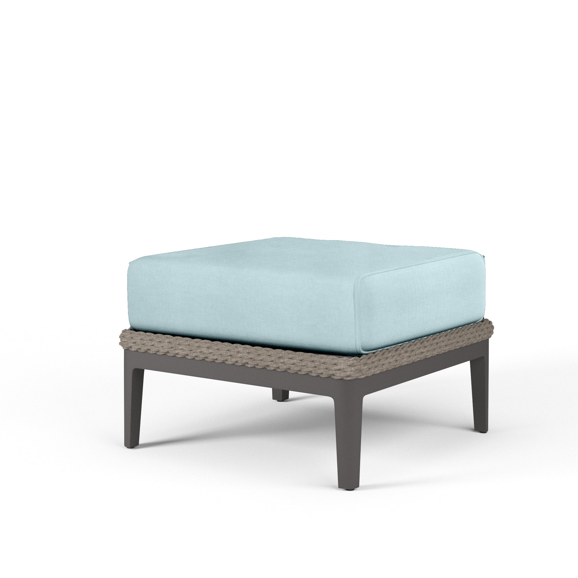 Sunset West Marbella Aluminum Ottoman with Cushions