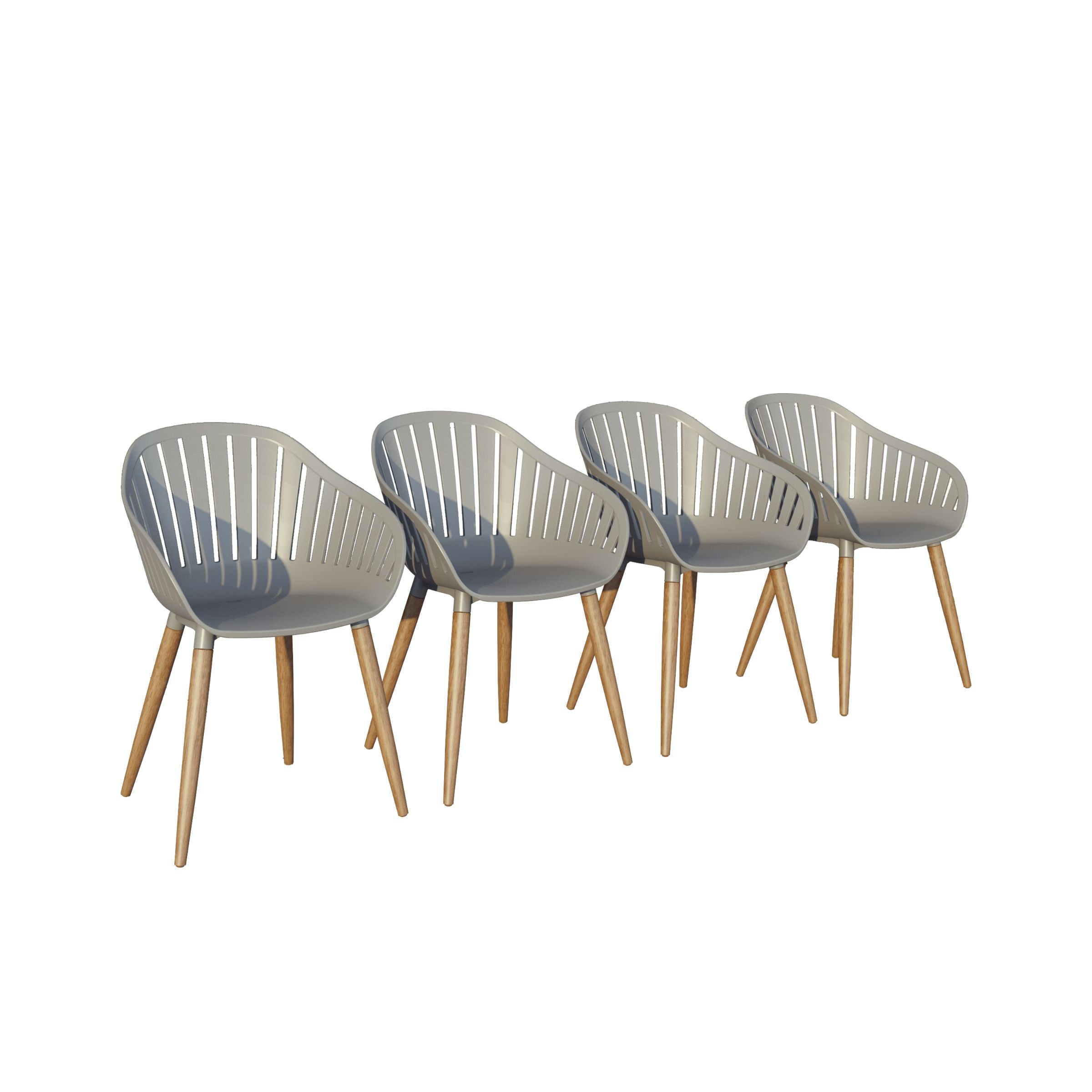 Internaitonal Home Miami Amazonia 4-Piece Chairs Set | Teak Finish/Eucalyptus Wood | Ideal for Outdoors and Indoors