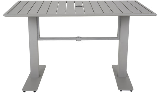BFM Seating South Beach Dining Height Table In Aluminum Frame And Titanium Silver Powder Coat