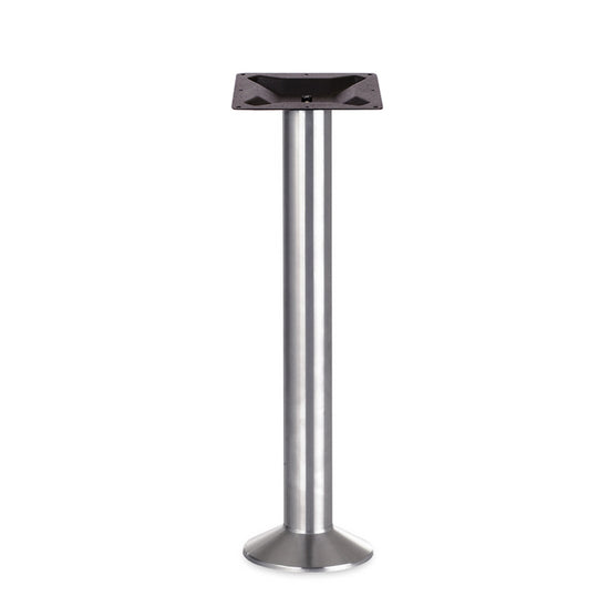 BFM Seating Alpha 304 Brushed Stainless Outdoor Bolt Down Base 3" Column - Black/Silver