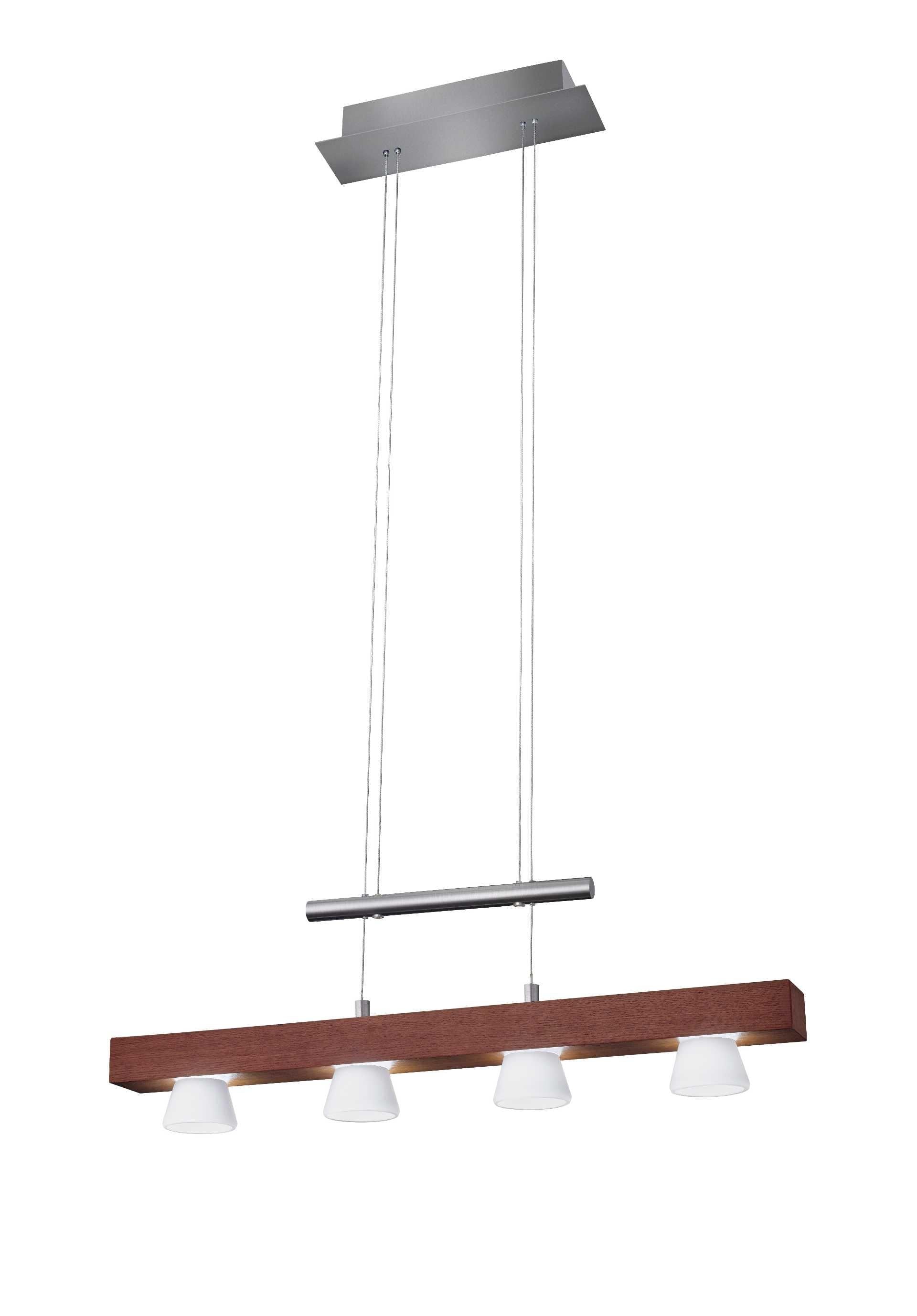Adesso Burlington LED 4 Light Adjustable Pendant - Walnut Wood