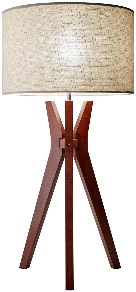 Adesso Bedford Shelf Floor Lamp - Walnut