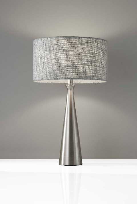 Adesso Linda Table Lamp - Brushed Steel