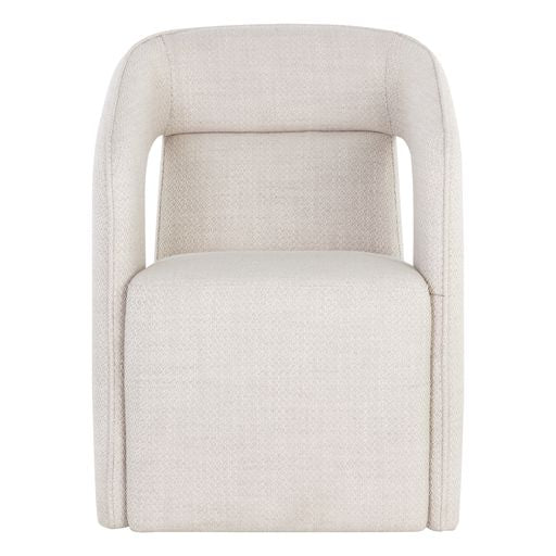Sunpan Kendrick Wheeled Dining Armchair in Abbington Black / Moto Stucco / Nash Zebra