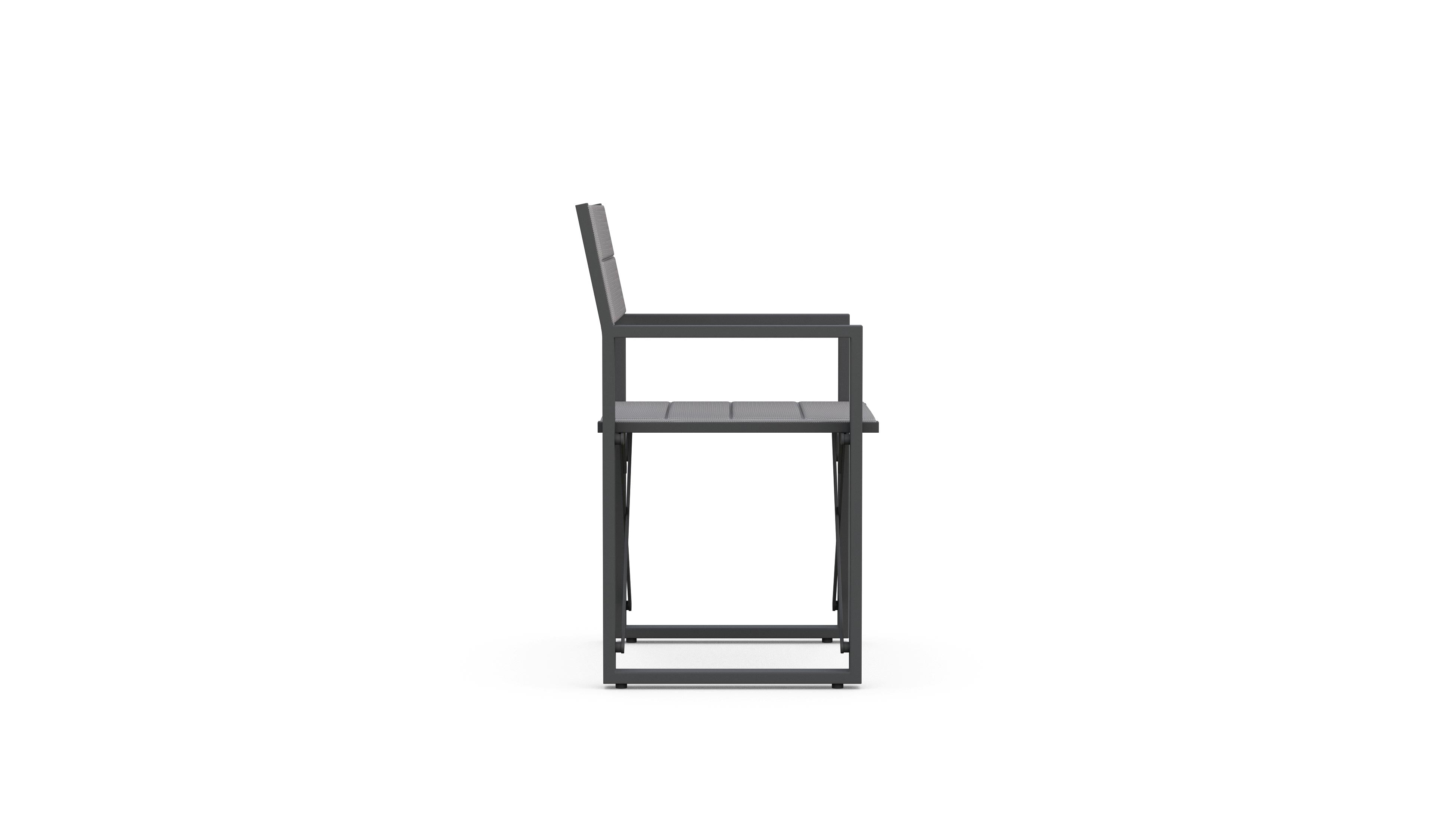 Azzurro Living Amalfi Director's Chair in Charcoal/White - Set of 4