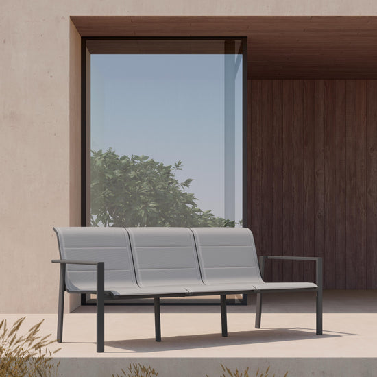 Azzurro Living Amalfi 3 Seat Sofa in Charcoal/Whte