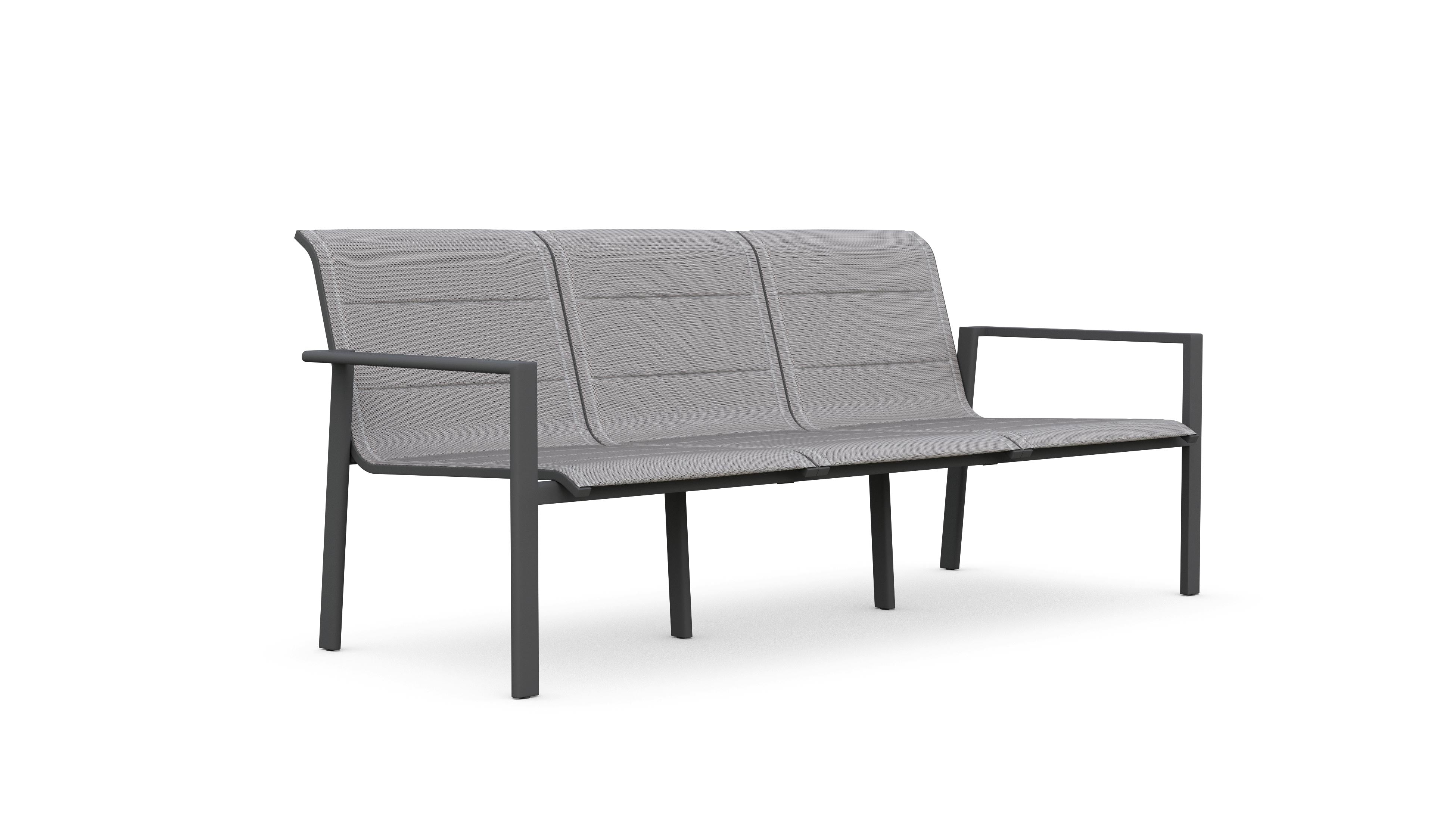 Azzurro Living Amalfi 3 Seat Sofa in Charcoal/Whte