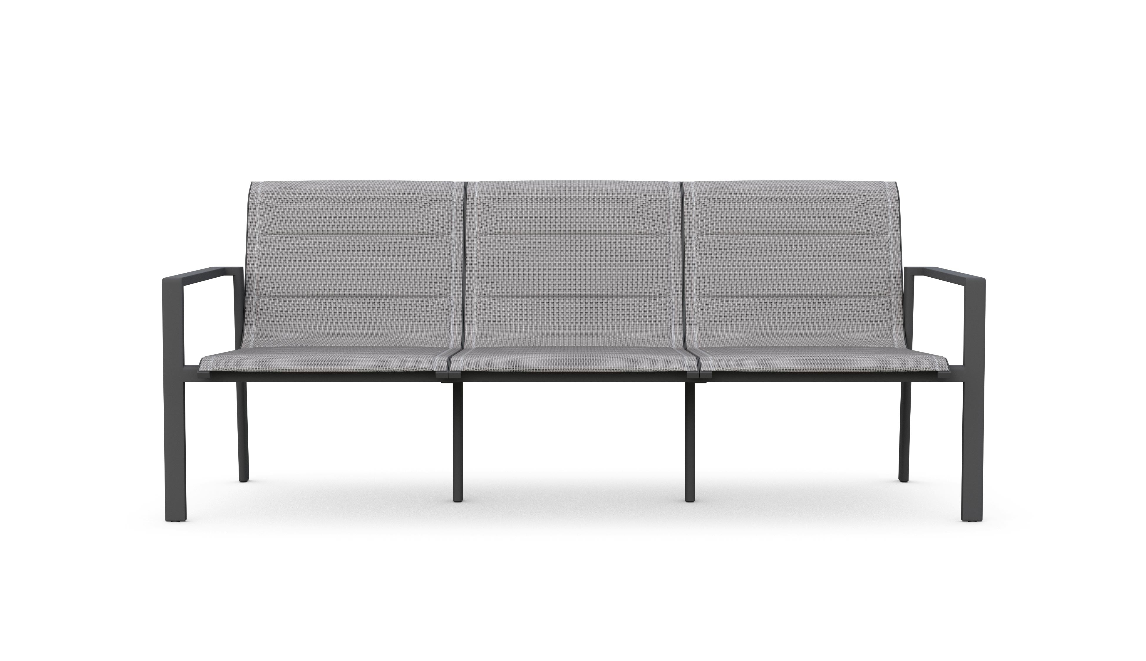 Azzurro Living Amalfi 3 Seat Sofa in Charcoal/Whte