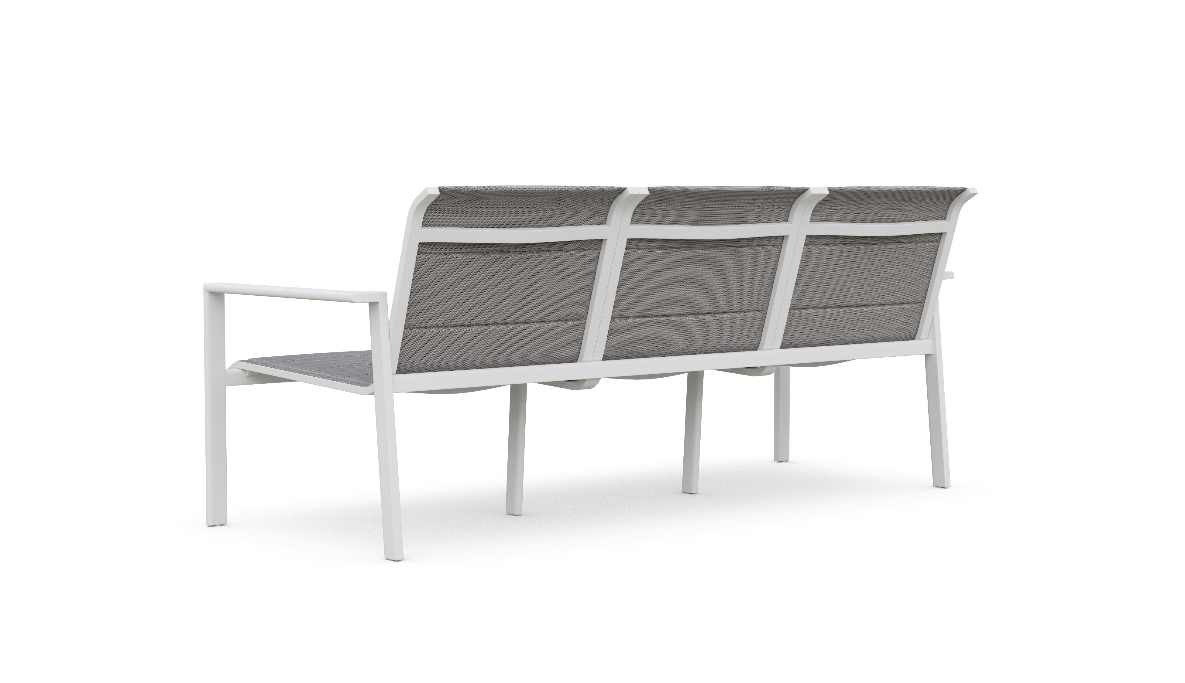 Azzurro Living Amalfi 3 Seat Sofa in Charcoal/Whte