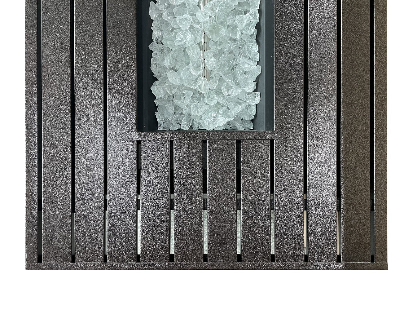 AZ Patio Heaters Outdoor Rectangle Fire Pit in Hammered Bronze / Black Mocha with Wind Screen