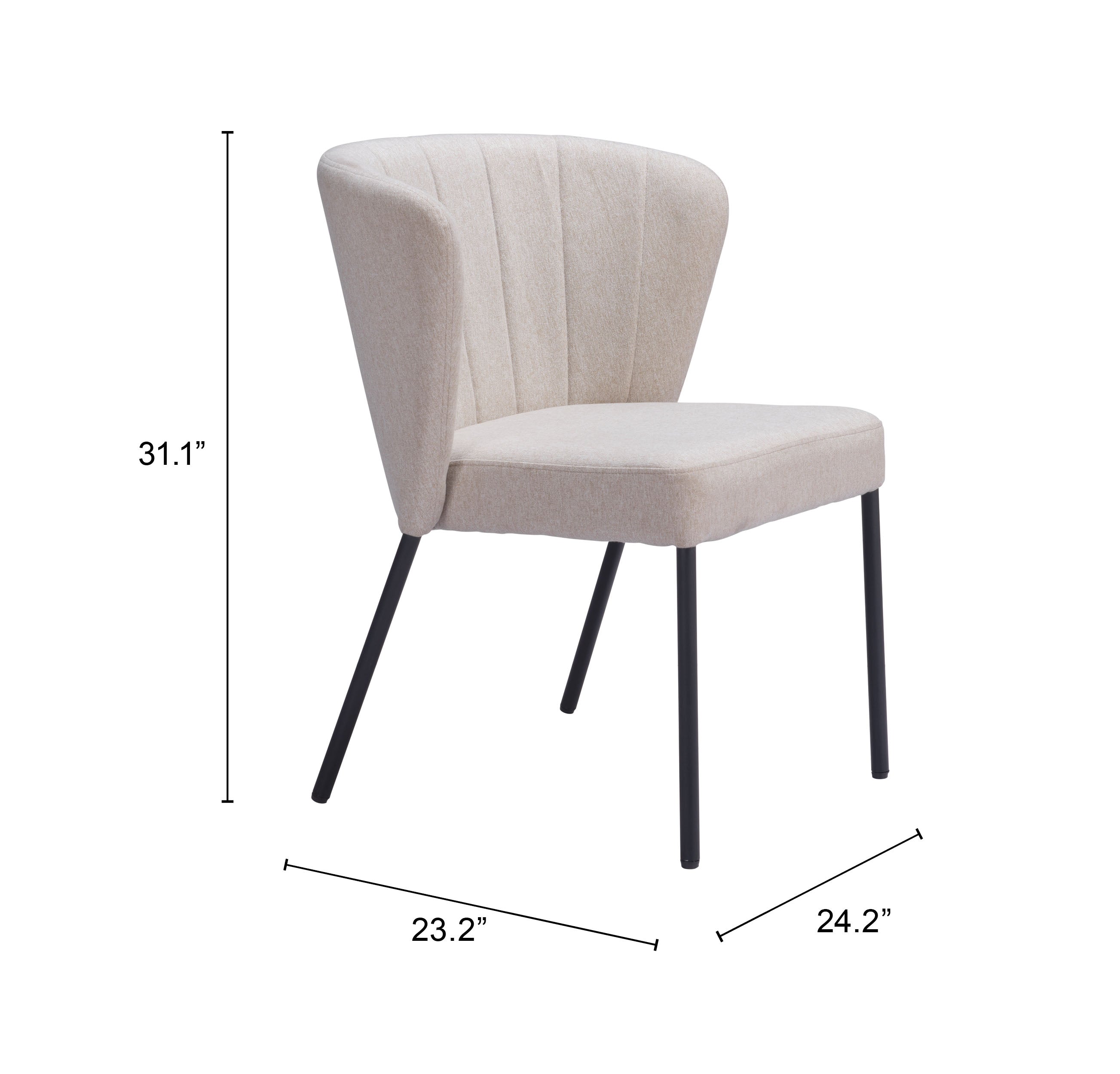 Zuo Modern Aimee Dining Chair in Cream/Beige/Gray