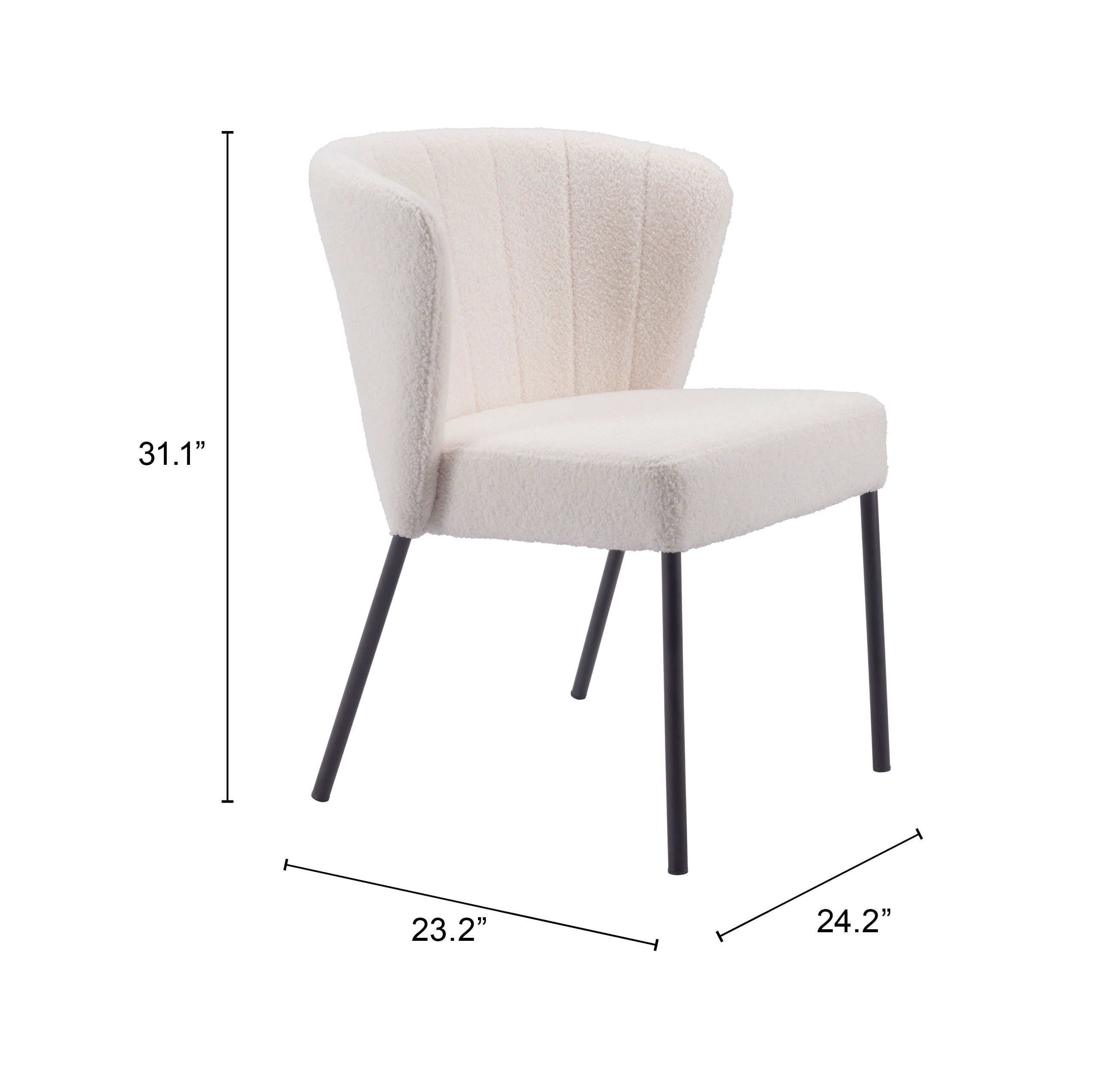 Zuo Modern Aimee Dining Chair in Cream/Beige/Gray